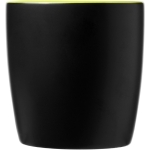 Caneca preta de cerâmica com interior colorido e 340ml Colormixt Black cor verde-lima vista lateral