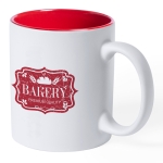 Caneca branca gravada a laser com cor interior de 350ml Magic White cor vermelho