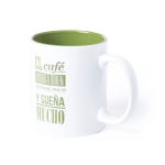 Caneca branca gravada a laser com cor interior de 350ml Magic White cor verde primeira vista