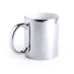 Caneca de cerâmica com acabamento brilhante de 350ml Magic Metallic cor prateado primeira vista