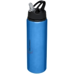 Garrafa grande de alumínio desportiva com palhinha 800ml Straw Colors cor azul vista impressão tampografia