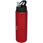 Garrafa grande de alumínio desportiva com palhinha 800ml Straw Colors cor vermelho vista impressão tampografia