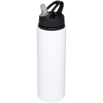 Garrafa grande de alumínio desportiva com palhinha 800ml Straw Colors cor branco