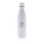 Garrafas térmicas personalizadas de aço 500ml Lifestyle Premium cor branco vista com logo