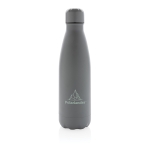 Garrafas térmicas personalizadas de aço 500ml Lifestyle Premium cor cinzento-escuro vista com logo