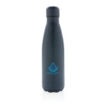 Garrafas térmicas personalizadas de aço 500ml Lifestyle Premium cor azul-escuro vista com logo