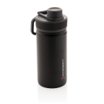 Garrafa desportiva com função térmica e acabamento mate 550ml Power cor preto vista com logo