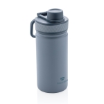 Garrafa desportiva com função térmica e acabamento mate 550ml Power cor azul vista com logo