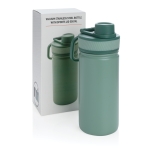 Garrafa desportiva com função térmica e acabamento mate 550ml Power cor verde menta vista com caixa