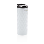 Copo original com design geométrico em aço inoxidável 350ml Geometric cor branco vista com logo