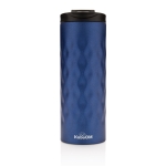 Copo original com design geométrico em aço inoxidável 350ml Geometric cor azul-escuro vista com logo