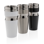 Copos térmicos de aço e plástico com design ergonómico 350ml Contour cor preto vista geral