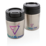 Caneca térmica personalizada muito pequena e compacta 160ml Coffee cor prateado segunda vista com logo