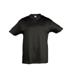 T-shirt para criança, algodão semi cor preto terceira vista