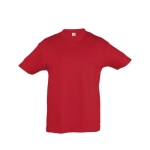 T-shirt para criança, algodão semi cor vermelho quinta vista