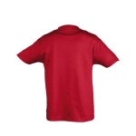 T-shirt para criança, algodão semi cor vermelho vista traseira