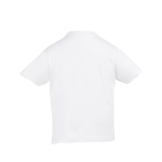 T-shirt para criança, algodão semi cor branco vista traseira