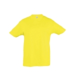 T-shirt para criança, algodão semi cor amarelo sexta vista