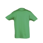 T-shirt para criança, algodão semi cor verde vista traseira