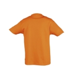 T-shirt para criança, algodão semi cor cor-de-laranja vista traseira