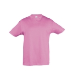 T-shirt para criança, algodão semi cor cor-de-rosa