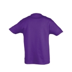 T-shirt para criança, algodão semi cor violeta vista traseira