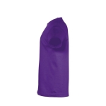 T-shirt para criança, algodão semi cor violeta vista lateral