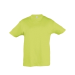 T-shirt para criança, algodão semi cor verde-claro oitava vista