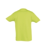 T-shirt para criança, algodão semi cor verde-claro vista traseira