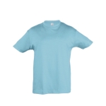 T-shirt para criança, algodão semi cor azul-claro