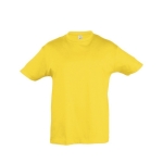 T-shirt para criança, algodão semi cor amarelo-escuro