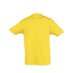 T-shirt para criança, algodão semi cor amarelo-escuro vista traseira