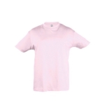 T-shirt para criança, algodão semi cor cor-de-rosa claro