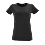 T-shirts de mulher ajustado de algodão 150 g/m2 SOL'S Regent Fit cor preto terceira vista