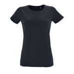 T-shirts de mulher ajustado de algodão 150 g/m2 SOL'S Regent Fit cor azul-marinho