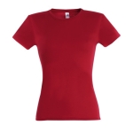 T-shirts para mulher em algodão semi cor vermelho quinta vista