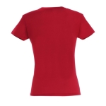 T-shirts para mulher em algodão semi cor vermelho vista traseira