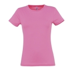 T-shirts para mulher em algodão semi cor cor-de-rosa