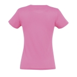 T-shirts para mulher em algodão semi cor cor-de-rosa vista traseira