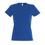 T-shirts para mulher em algodão semi cor azul real terceira vista