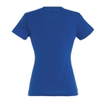 T-shirts para mulher em algodão semi cor azul real vista traseira