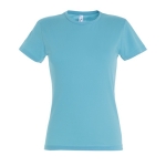 T-shirts para mulher em algodão semi cor azul-claro