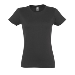 T-shirt para mulher em várias cores, algodão 190 g/m2 SOL'S Imperial cor cinzento-escuro oitava vista