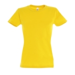 T-shirt para mulher em várias cores, algodão 190 g/m2 SOL'S Imperial cor amarelo-escuro