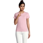 T-shirt para mulher em várias cores, algodão 190 g/m2 SOL'S Imperial cor rosa pastel vista fotografia