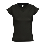 T-shirt cintada mulher com decote em V e algodão 150 g/m2 SOL'S Moon cor preto terceira vista