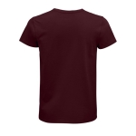 T-shirt unisexo ajustada em algodão orgânico 175 g/m2 SOL'S Pioneer cor bordeaux vista traseira