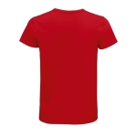 T-shirt unisexo ajustada em algodão orgânico 175 g/m2 SOL'S Pioneer cor vermelho vista traseira