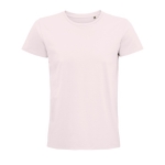 T-shirt unisexo ajustada em algodão orgânico 175 g/m2 SOL'S Pioneer cor rosa pastel