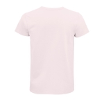 T-shirt unisexo ajustada em algodão orgânico 175 g/m2 SOL'S Pioneer cor rosa pastel vista traseira